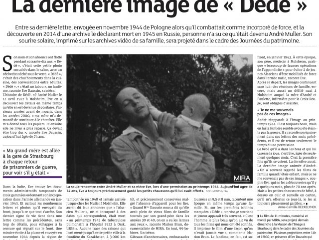 LA DERNIÈRE IMAGE DE " DÉDÉ "