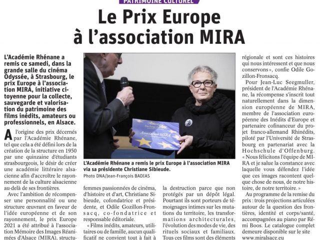 Le prix Europe à l'association MIRA