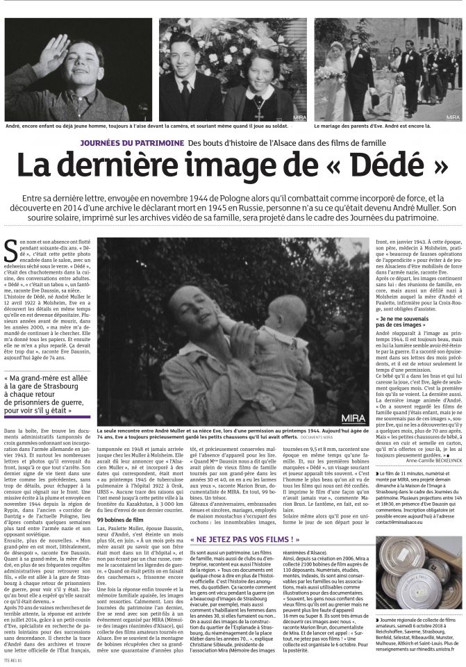 LA DERNIÈRE IMAGE DE " DÉDÉ "