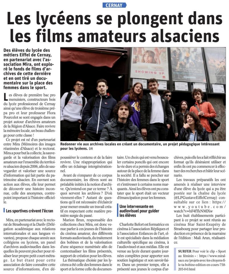 Les lycéens se plongent dans les films amateurs alsaciens 